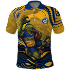 Personalized Parramatta Eels Polo Shirt Aboriginal Dot Art - Dreamtime Rugby Mascot