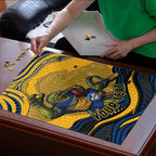 Personalized Parramatta Eels Puzzle Aboriginal Dot Art - Dreamtime Rugby Mascot