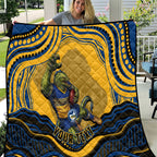 Personalized Parramatta Eels Quilt Aboriginal Dot Art - Dreamtime Rugby Mascot