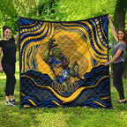 Personalized Parramatta Eels Quilt Aboriginal Dot Art - Dreamtime Rugby Mascot