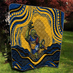 Personalized Parramatta Eels Quilt Aboriginal Dot Art - Dreamtime Rugby Mascot