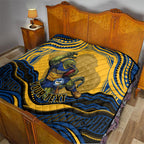 Personalized Parramatta Eels Quilt Aboriginal Dot Art - Dreamtime Rugby Mascot