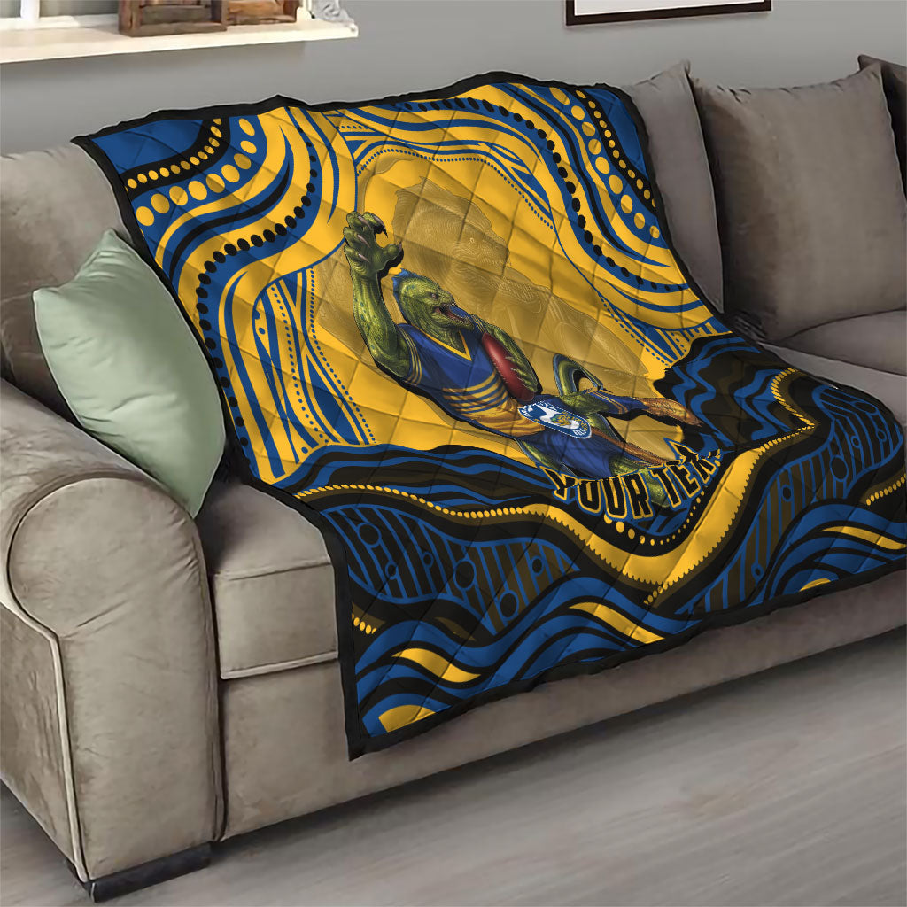 Personalized Parramatta Eels Quilt Aboriginal Dot Art - Dreamtime Rugby Mascot