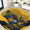 Personalized Parramatta Eels Round Carpet Aboriginal Dot Art - Dreamtime Rugby Mascot