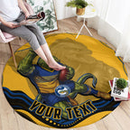 Personalized Parramatta Eels Round Carpet Aboriginal Dot Art - Dreamtime Rugby Mascot