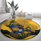 Personalized Parramatta Eels Round Carpet Aboriginal Dot Art - Dreamtime Rugby Mascot