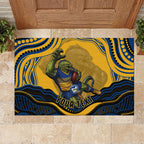 Personalized Parramatta Eels Rubber Doormat Aboriginal Dot Art - Dreamtime Rugby Mascot