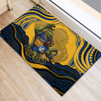 Personalized Parramatta Eels Rubber Doormat Aboriginal Dot Art - Dreamtime Rugby Mascot