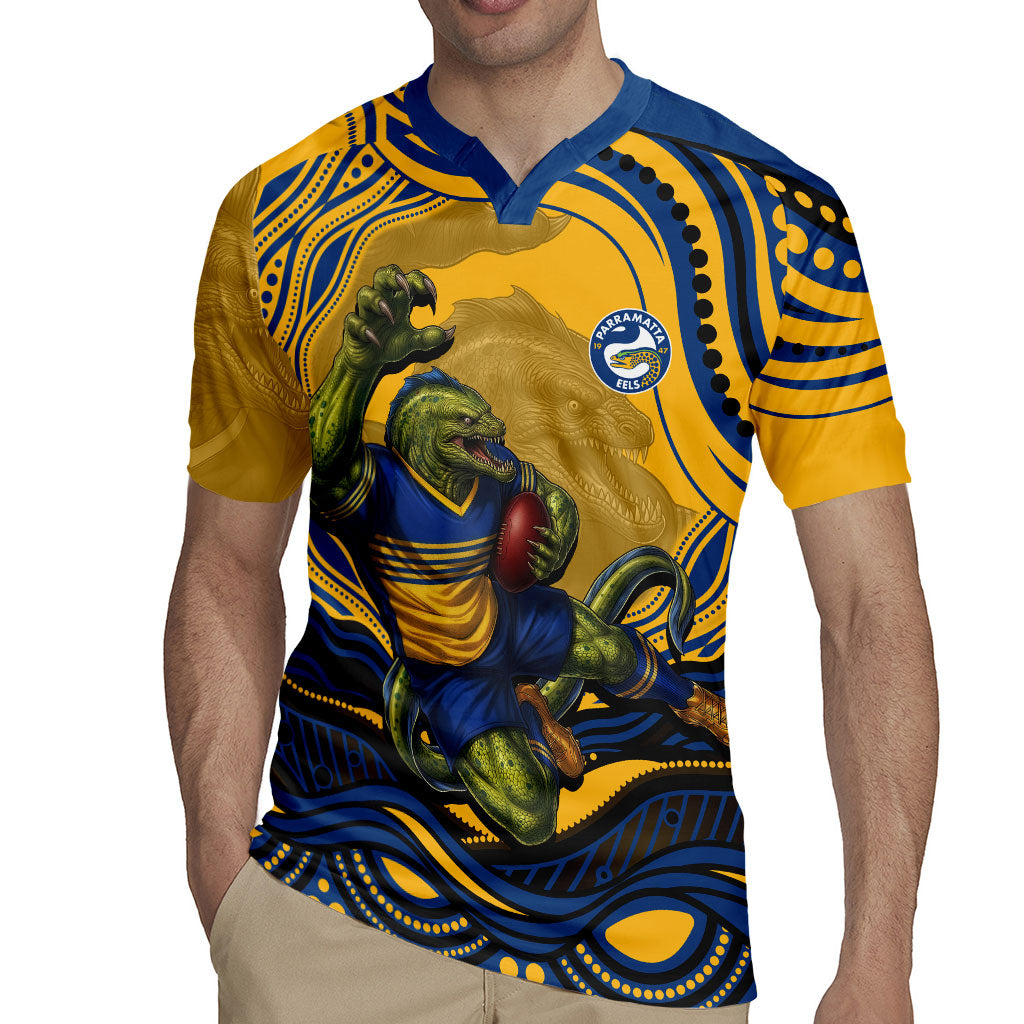 Personalized Parramatta Eels Rugby Jersey Aboriginal Dot Art - Dreamtime Rugby Mascot