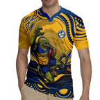 Personalized Parramatta Eels Rugby Jersey Aboriginal Dot Art - Dreamtime Rugby Mascot