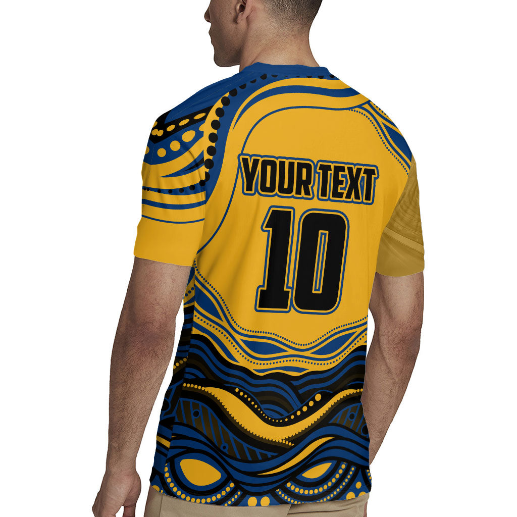 Personalized Parramatta Eels Rugby Jersey Aboriginal Dot Art - Dreamtime Rugby Mascot