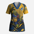 Personalized Parramatta Eels Scrub Top Aboriginal Dot Art - Dreamtime Rugby Mascot