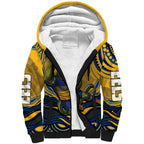 Personalized Parramatta Eels Sherpa Hoodie Aboriginal Dot Art - Dreamtime Rugby Mascot
