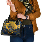 Personalized Parramatta Eels Shoulder Handbag Aboriginal Dot Art - Dreamtime Rugby Mascot