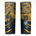 Personalized Parramatta Eels Skinny Tumbler Aboriginal Dot Art - Dreamtime Rugby Mascot