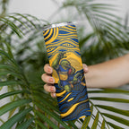 Personalized Parramatta Eels Skinny Tumbler Aboriginal Dot Art - Dreamtime Rugby Mascot