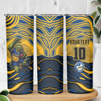 Personalized Parramatta Eels Skinny Tumbler Aboriginal Dot Art - Dreamtime Rugby Mascot