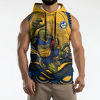 Personalized Parramatta Eels Sleeveless Hoodie Aboriginal Dot Art - Dreamtime Rugby Mascot