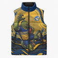 Personalized Parramatta Eels Sleeveless Puffer Jacket Aboriginal Dot Art - Dreamtime Rugby Mascot