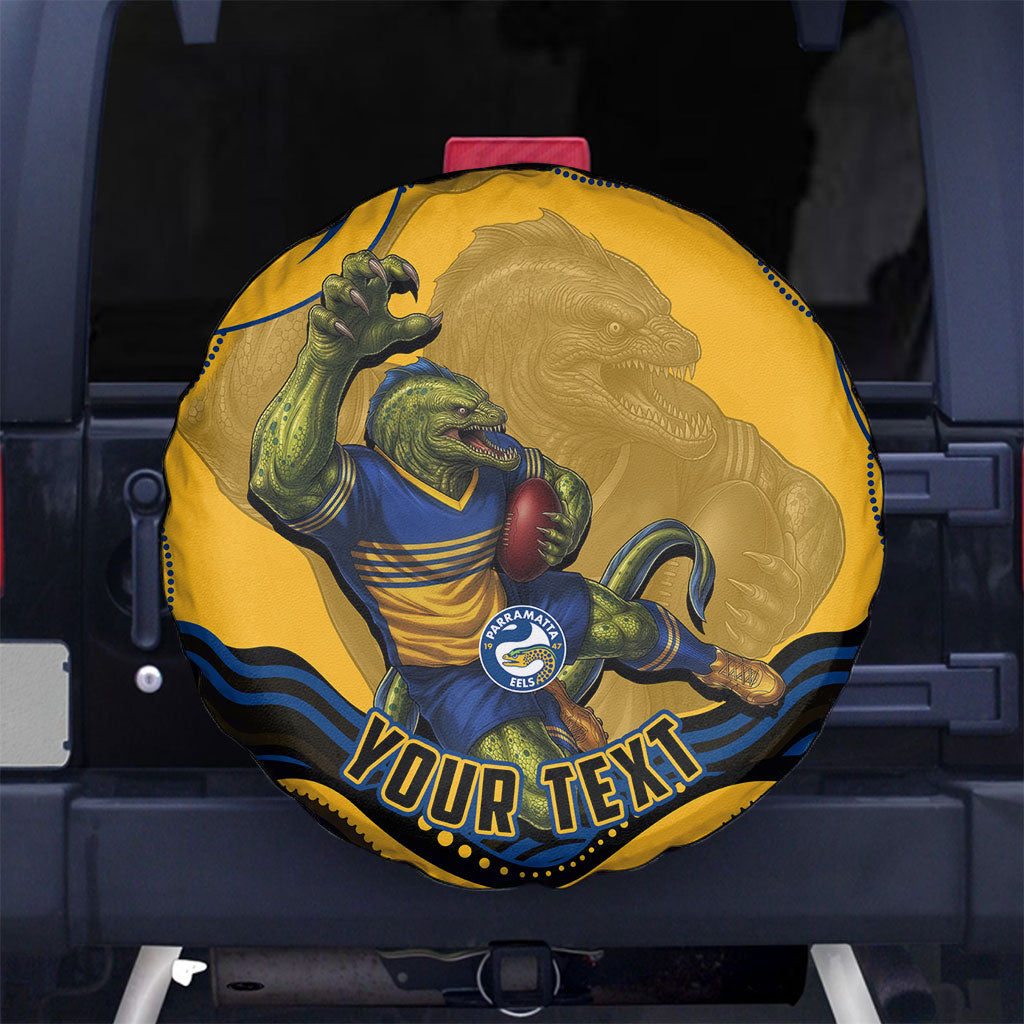 Personalized Parramatta Eels Spare Tire Cover Aboriginal Dot Art - Dreamtime Rugby Mascot