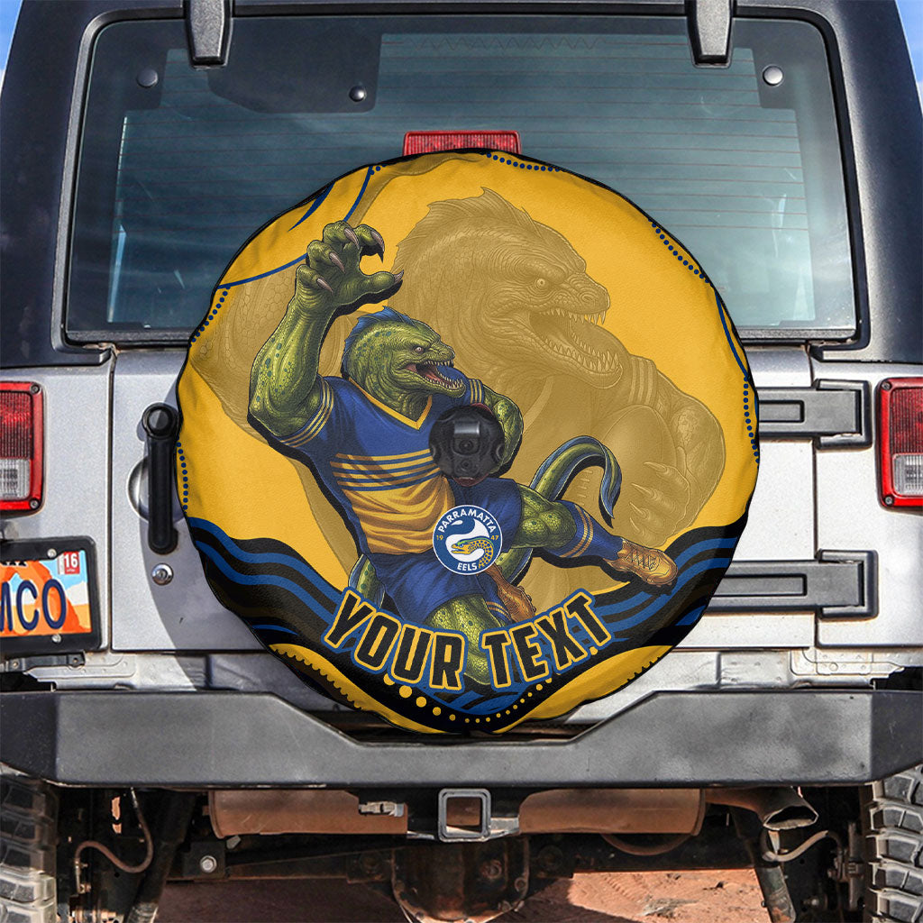 Personalized Parramatta Eels Spare Tire Cover Aboriginal Dot Art - Dreamtime Rugby Mascot