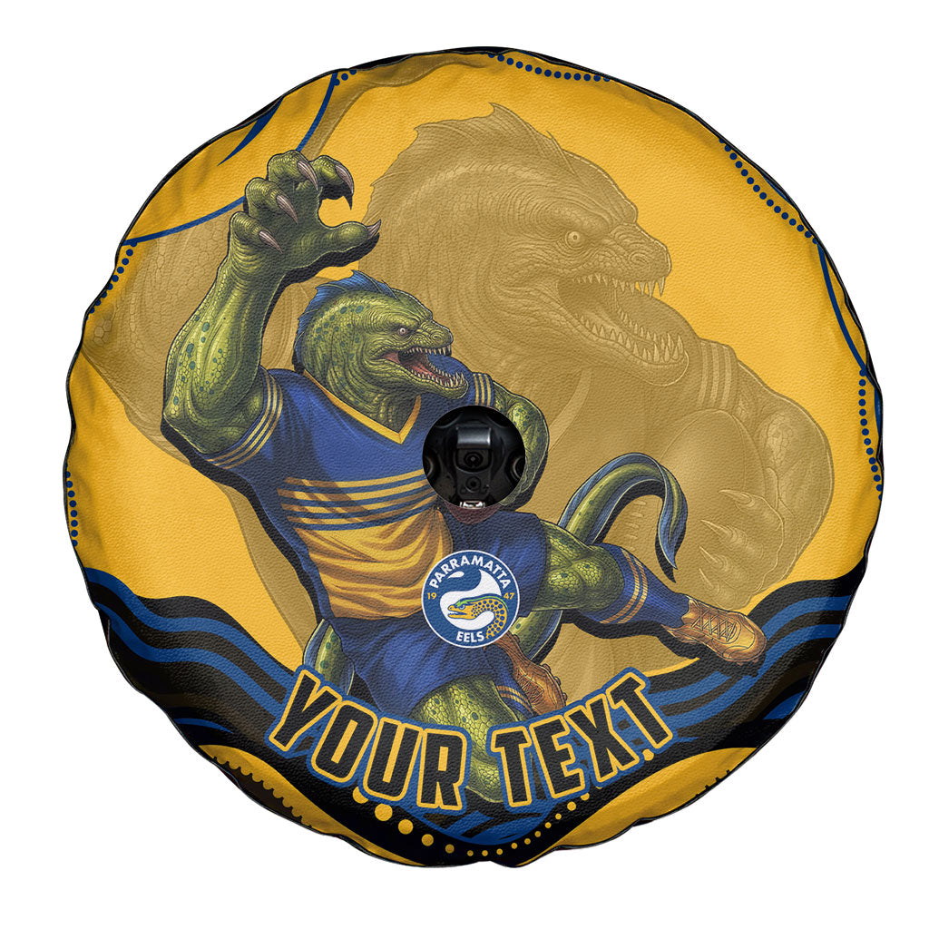 Personalized Parramatta Eels Spare Tire Cover Aboriginal Dot Art - Dreamtime Rugby Mascot