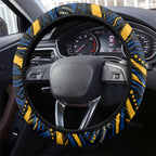 Parramatta Eels Steering Wheel Cover Aboriginal Dot Art - Dreamtime Rugby Mascot