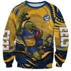 Personalized Parramatta Eels Sweatshirt Aboriginal Dot Art - Dreamtime Rugby Mascot