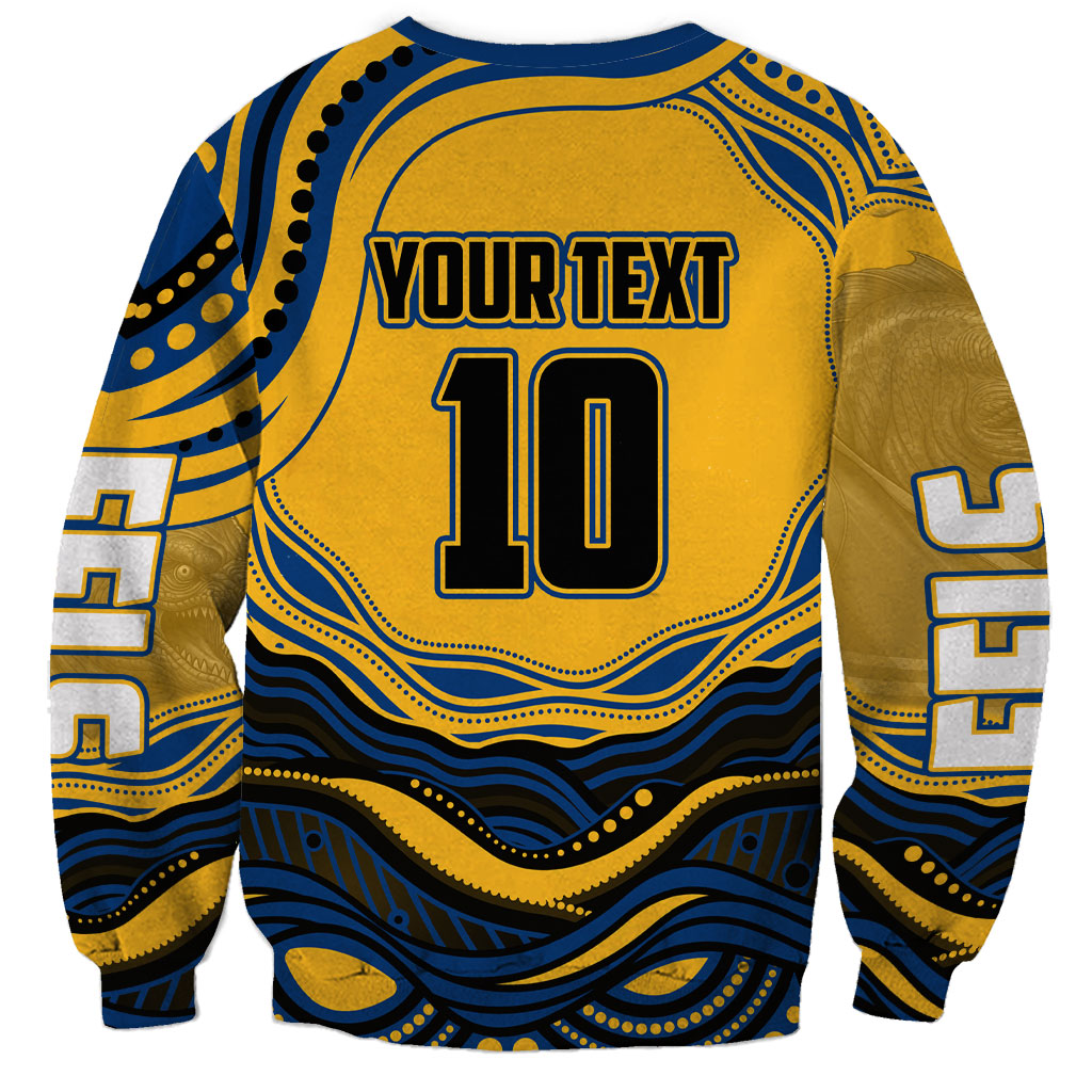 Personalized Parramatta Eels Sweatshirt Aboriginal Dot Art - Dreamtime Rugby Mascot