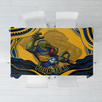 Personalized Parramatta Eels Tablecloth Aboriginal Dot Art - Dreamtime Rugby Mascot