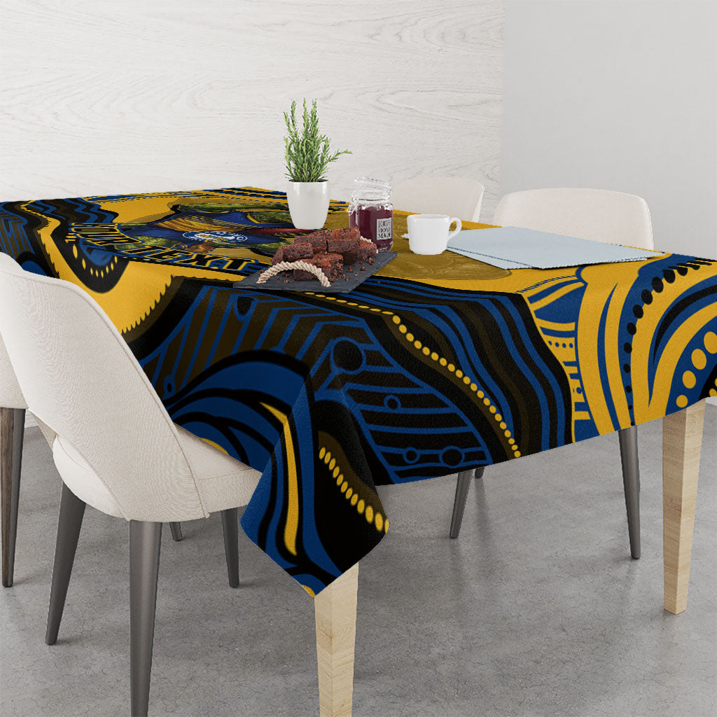 Personalized Parramatta Eels Tablecloth Aboriginal Dot Art - Dreamtime Rugby Mascot