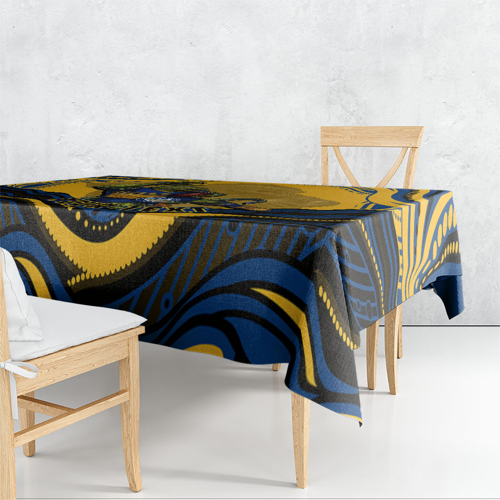 Personalized Parramatta Eels Tablecloth Aboriginal Dot Art - Dreamtime Rugby Mascot