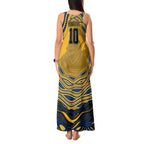 Personalized Parramatta Eels Tank Maxi Dress Aboriginal Dot Art - Dreamtime Rugby Mascot