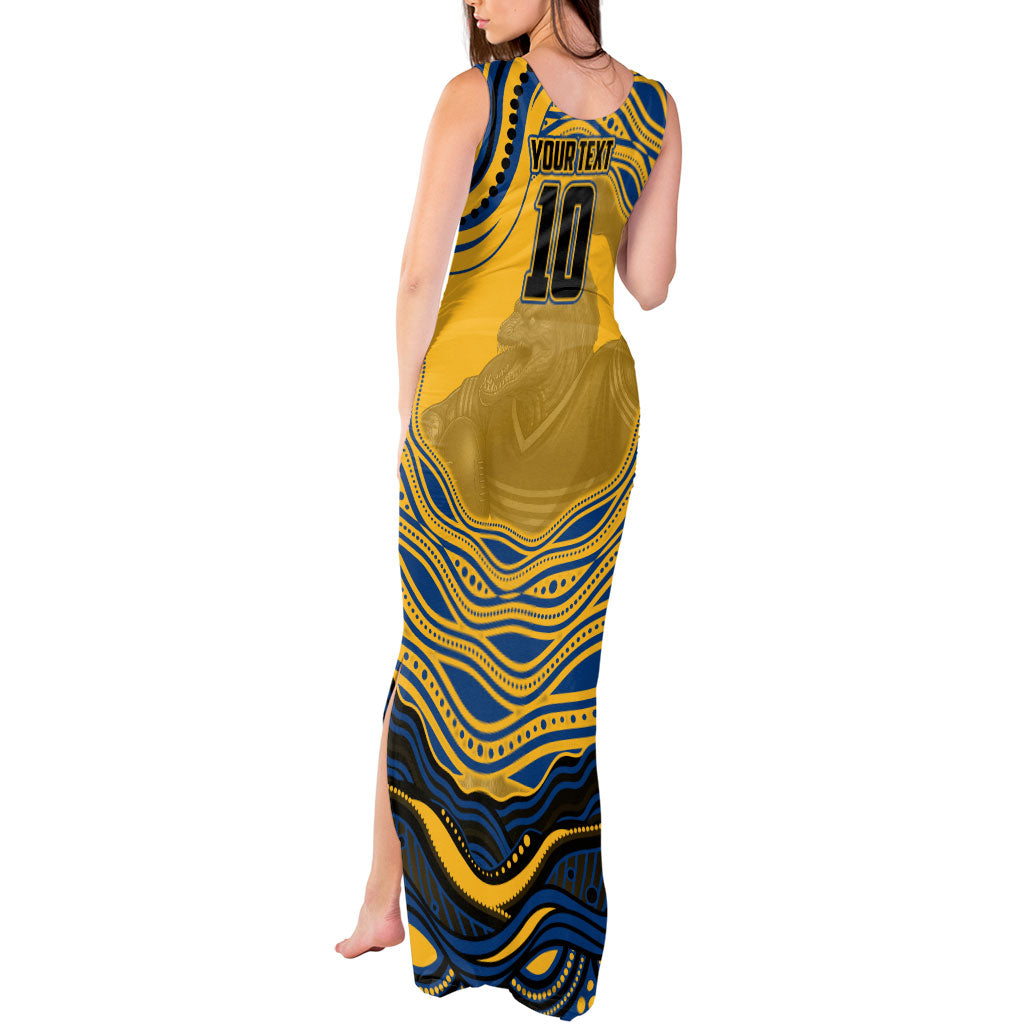 Personalized Parramatta Eels Tank Maxi Dress Aboriginal Dot Art - Dreamtime Rugby Mascot