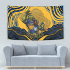 Personalized Parramatta Eels Tapestry Aboriginal Dot Art - Dreamtime Rugby Mascot