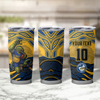 Personalized Parramatta Eels Tumbler Cup Aboriginal Dot Art - Dreamtime Rugby Mascot