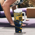 Personalized Parramatta Eels Tumbler With Handle Aboriginal Dot Art - Dreamtime Rugby Mascot