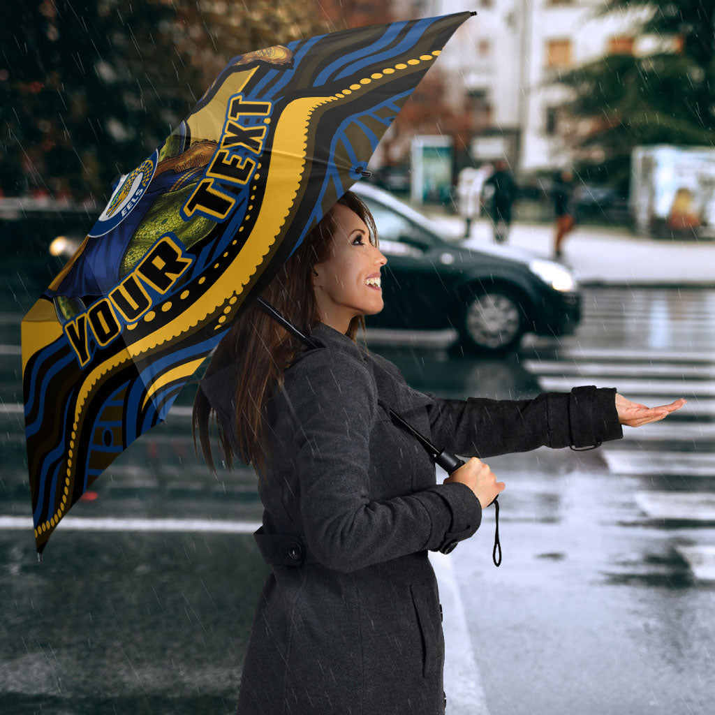 Personalized Parramatta Eels Umbrella Aboriginal Dot Art - Dreamtime Rugby Mascot