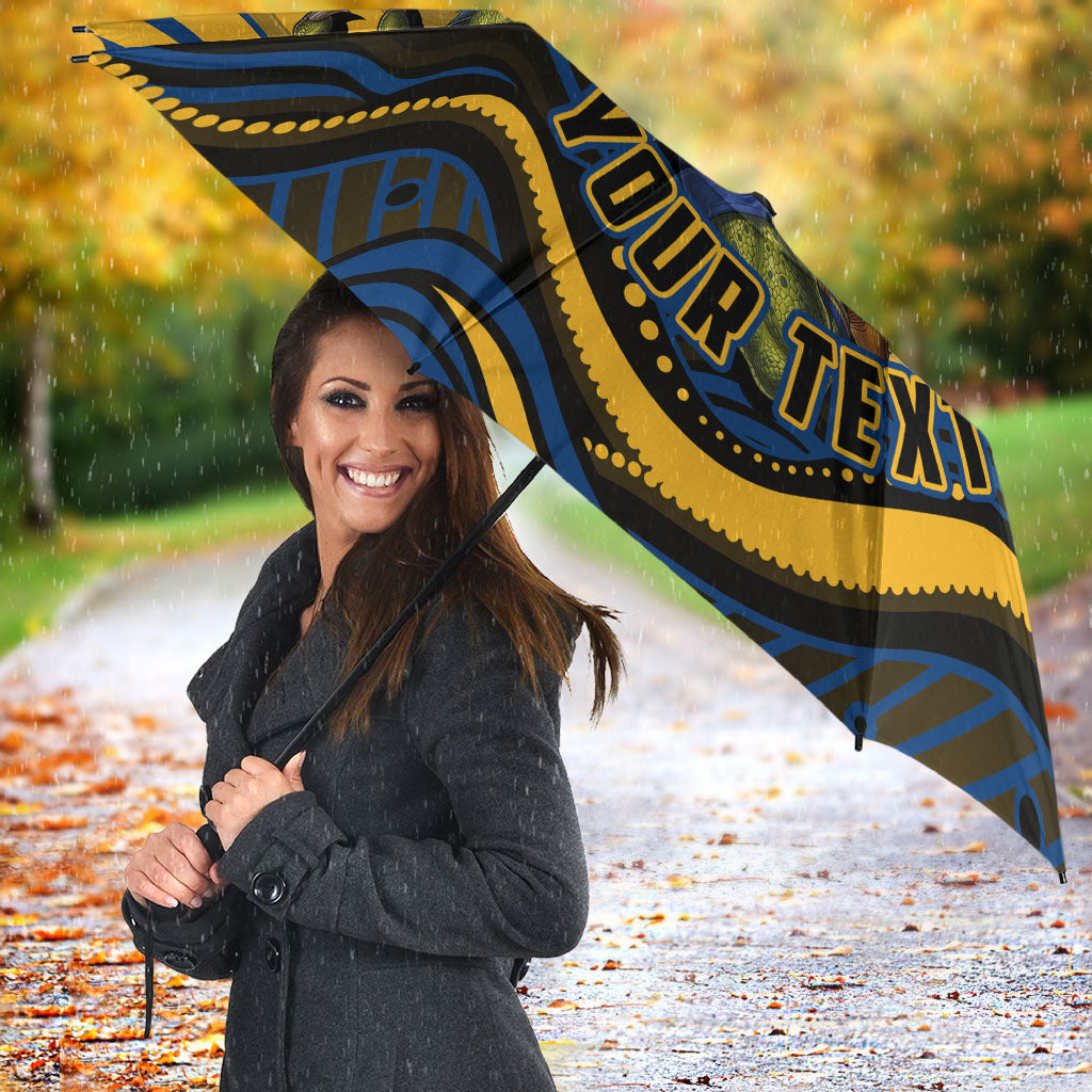 Personalized Parramatta Eels Umbrella Aboriginal Dot Art - Dreamtime Rugby Mascot