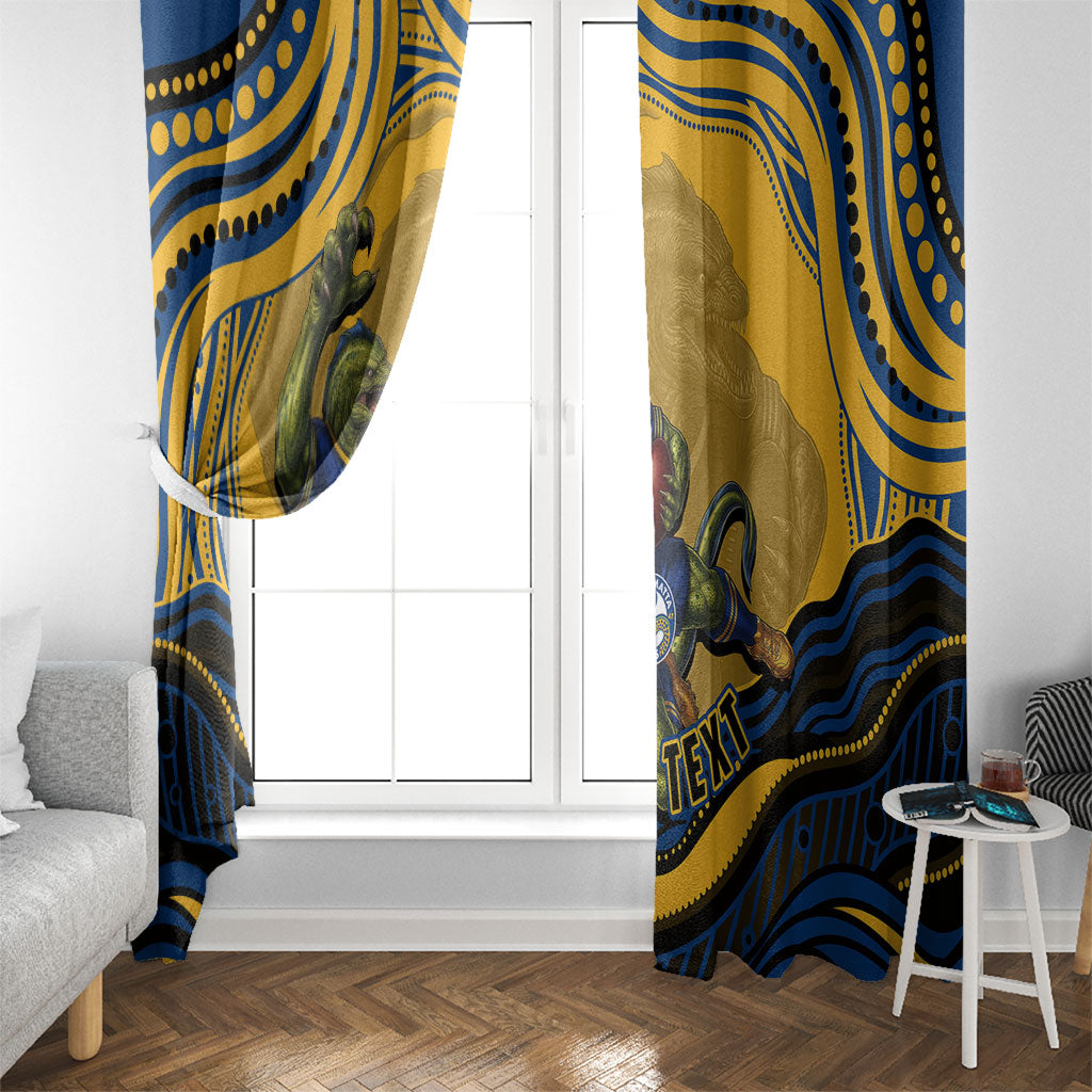 Personalized Parramatta Eels Window Curtain Aboriginal Dot Art - Dreamtime Rugby Mascot