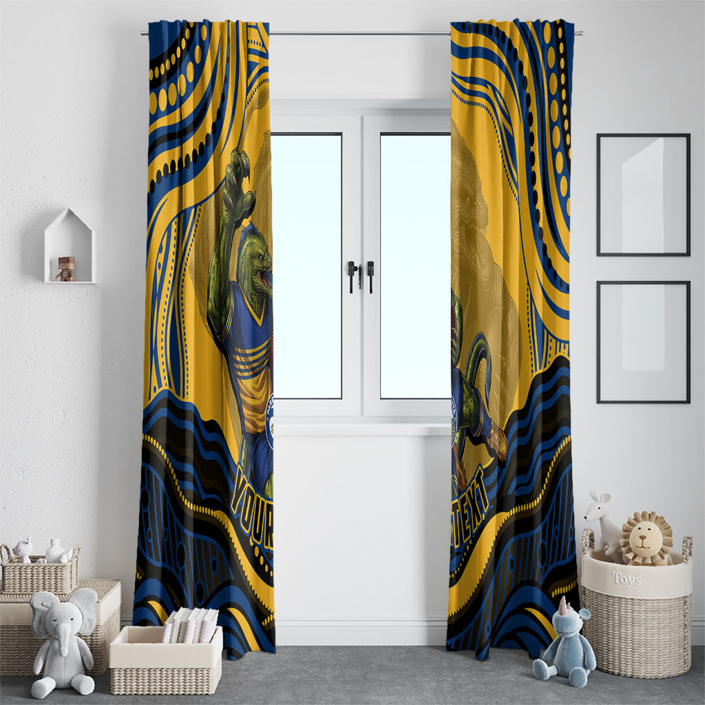 Personalized Parramatta Eels Window Curtain Aboriginal Dot Art - Dreamtime Rugby Mascot