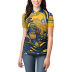 Personalized Parramatta Eels Women Polo Shirt Aboriginal Dot Art - Dreamtime Rugby Mascot