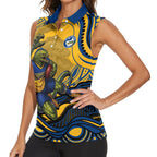 Personalized Parramatta Eels Women Sleeveless Polo Shirt Aboriginal Dot Art - Dreamtime Rugby Mascot