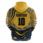 Personalized Parramatta Eels Zip Hoodie Aboriginal Dot Art - Dreamtime Rugby Mascot