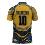 Personalized Parramatta Eels Zipper Polo Shirt Aboriginal Dot Art - Dreamtime Rugby Mascot