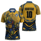 Personalized Parramatta Eels Zipper Polo Shirt Aboriginal Dot Art - Dreamtime Rugby Mascot