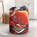 Personalized Redcliffe Dolphins Laundry Basket Aboriginal Dot Art - Dreamtime Rugby Mascot