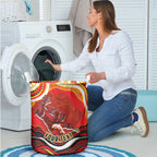 Personalized Redcliffe Dolphins Laundry Basket Aboriginal Dot Art - Dreamtime Rugby Mascot