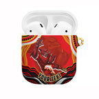 Personalized Redcliffe Dolphins AirPods Case Aboriginal Dot Art - Dreamtime Rugby Mascot