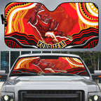 Personalized Redcliffe Dolphins Auto Sun Shade Aboriginal Dot Art - Dreamtime Rugby Mascot